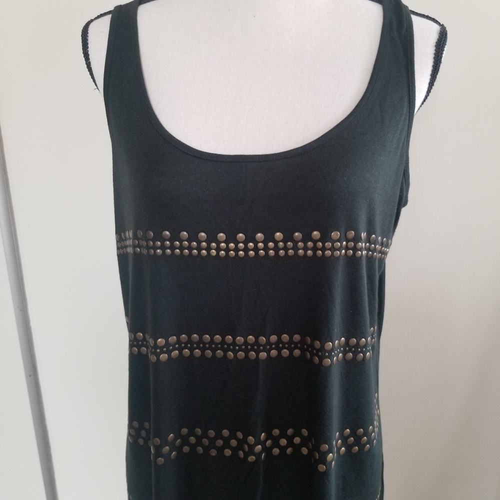 NWOT Allen B. Green Tank With Stud Detail
